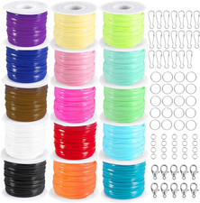 Lanyard String,15 Rolls Gimp String Plastic Lacing Cord Plastic String Lanyard K