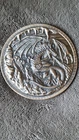 10 oz fine silver round "Viking vs Dragon" with wooden box