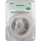 1887 Morgan Dollar MS 63 PL CAC Silver Proof-Like $1 Coin SKU:I17404