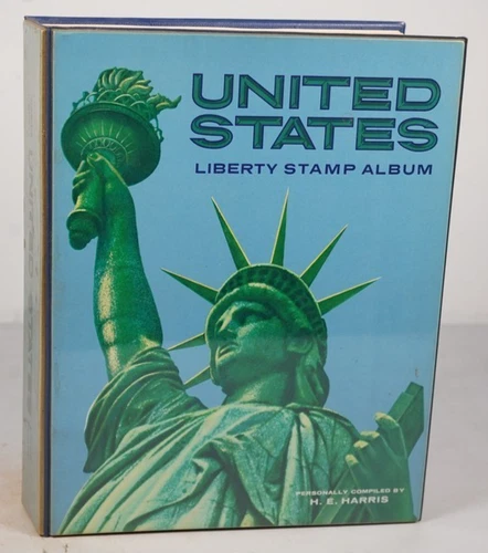 US 1890s-1970s COLLECTION OF 700+ STAMPS MINT & USED STORED IN HARRIS ALBUM