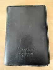 Coach Black Leather 5 x 7 Inch Bifold Photo Album Holder Wallet Folio Cover Case