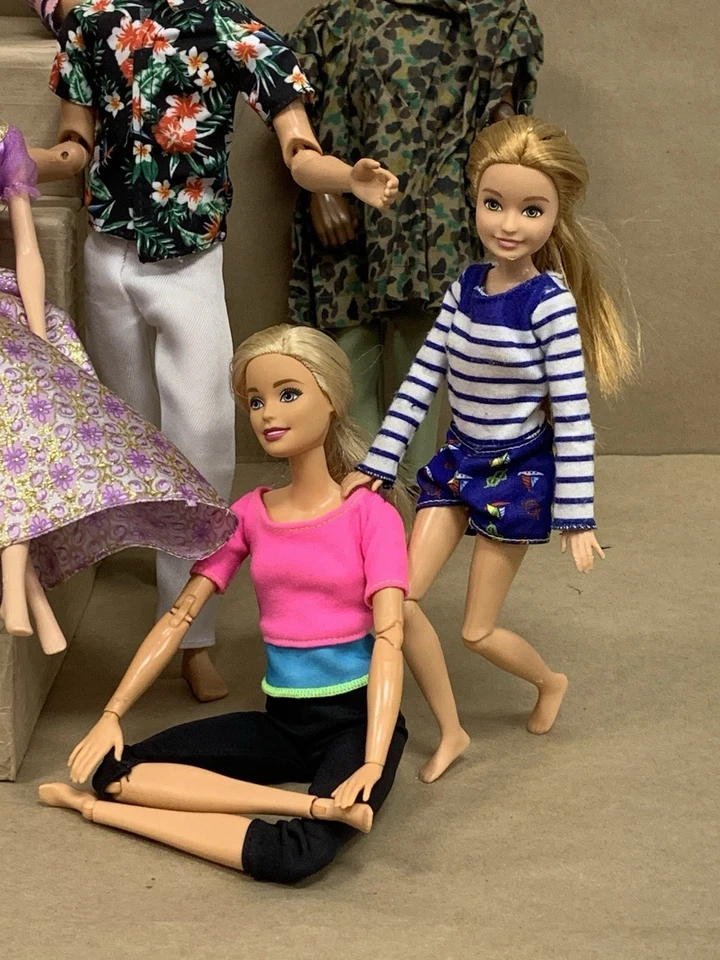 15pc Mattel Barbie Doll Lot Articulated Barbie Ken Skipper Friends W/ Clothes - Image 2 of 4