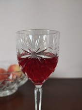 2 x Vintage RCR Oasis Italian Crystal Red  Wine Glasses. VGC Used. Nice Glass