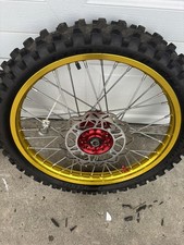 Dna X Racing Series 2119 Gold Dirt Bike Rims And Tires With Red Hubs