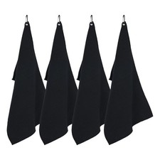 Barista Towels 4 Pack 12"x20" Microfiber Coffee Cloths with Hook for Espresso