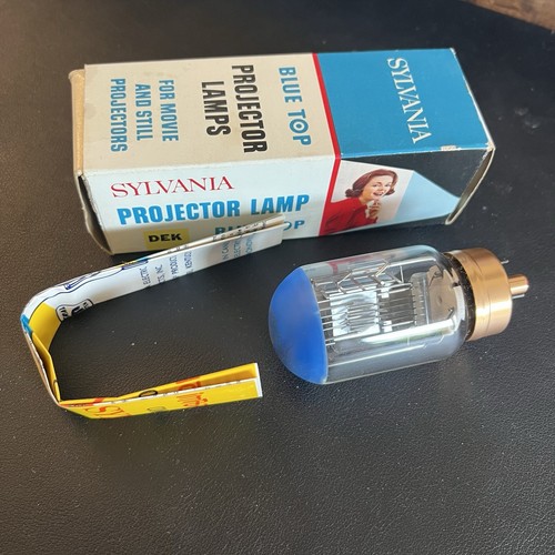 Vintage Sylvania Projector Lamp Blue Top DEK 500 WATT 120 VOLT