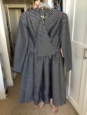 Vintage Geoffrey Beene Dress.  Black And White Polka Dots.  Size Medium