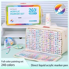 240 Color Acrylic Mark Pen Markers Paint Pens Gift Box Set for Students
