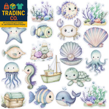 Bathtub Non-Slip Stickers for Shower - 20 PCS Bathroom Large Cute Sea Creature A