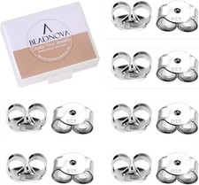 BEADNOVA 925 Sterling Silver Earring Backs Butterfly Earring Backing for Studs L