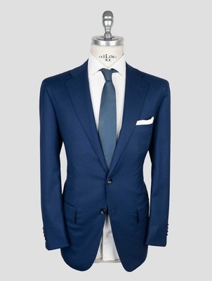 NEW KITON BLUE VIRGIN WOOL EA  SUIT US 38 - EU 48 KVZ9