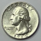 1964 P Washington 90% Silver Quarter Nice Circulated Condition US 25c - 01