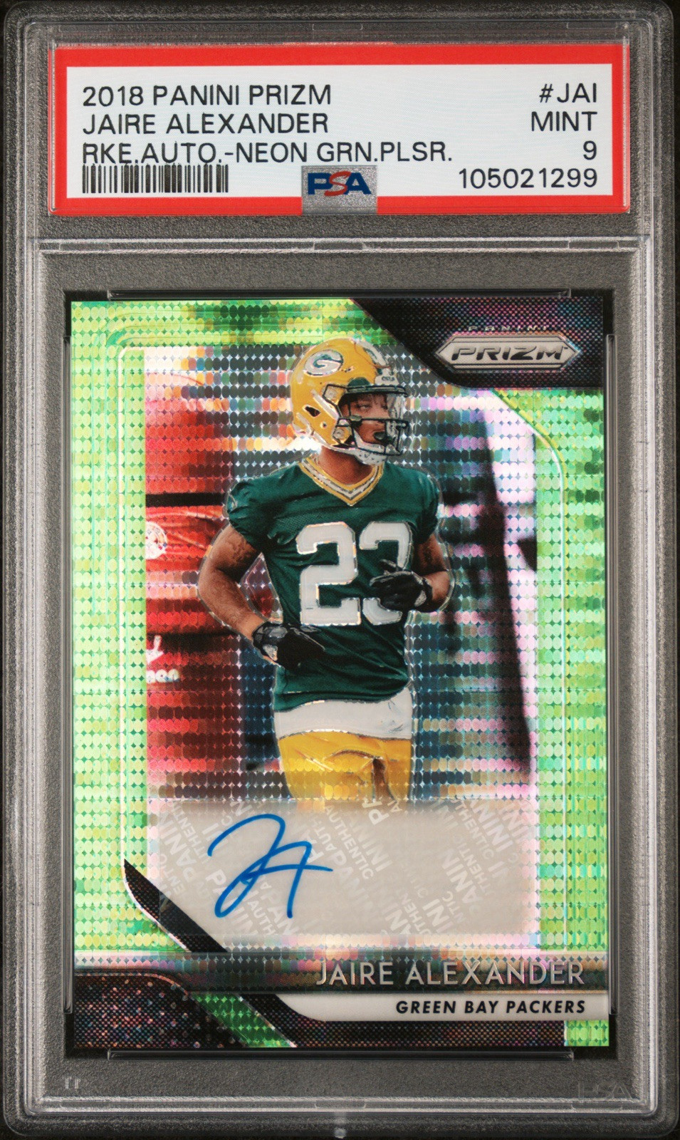 2018 Panini Prizm Jaire Alexander Green Pulsar Rookie Auto PSA 9