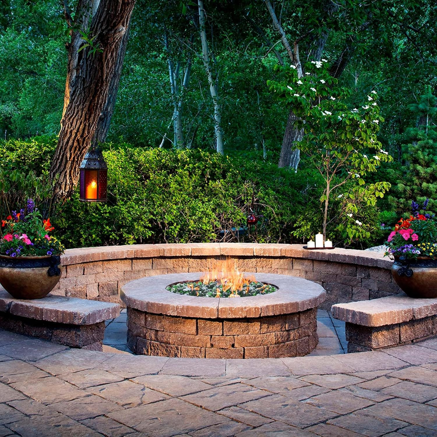 Gassaf Diamonds Fire Glass for Gas or Propane Fire Pit Fireplace & Landscaping 1