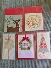 NEW Hallmark 3D Gemmed Glitter Christmas Holiday Greeting Cards LOT of 5 Sealed