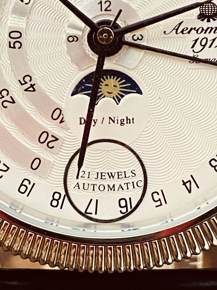 AEROMATIC 1912 GERMANY A1281 STAINLESS STEEL GENUINE LEATHER WRISTWATCH #7358 - Image 2 of 4