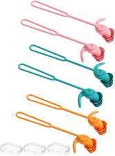 Swimming Ear Plugs for Adults,3 Pairs Anti-Lost Waterproof Reusable Silicone Swi