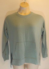 Green Tea Womens Hi Lo Green Sweatshirt Top sz Medium SOFT Long Slv Worn once