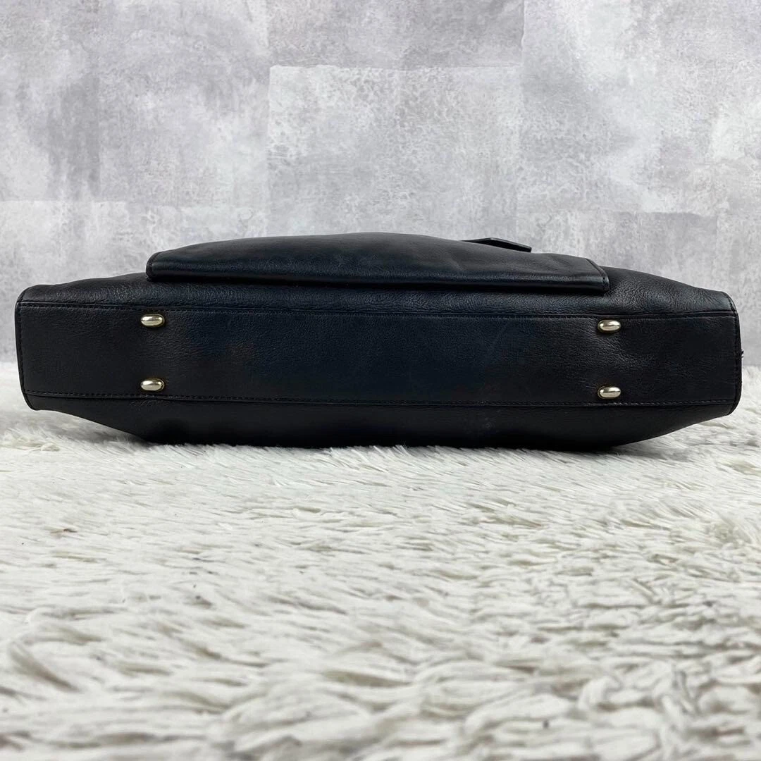 CELINE Borsa a mano Tote Bag Cerchio Logo Pelle Nero Vintage USATA Autore #S2098