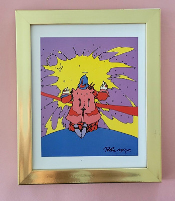 Peter Max | Vintage Print Signed |  Mounted in a New 10x8 in Frame | Buy it Now!