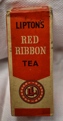 Vintage 50er Jahre 1/4 Pfund Lipton's Red Ribbon Tee Box