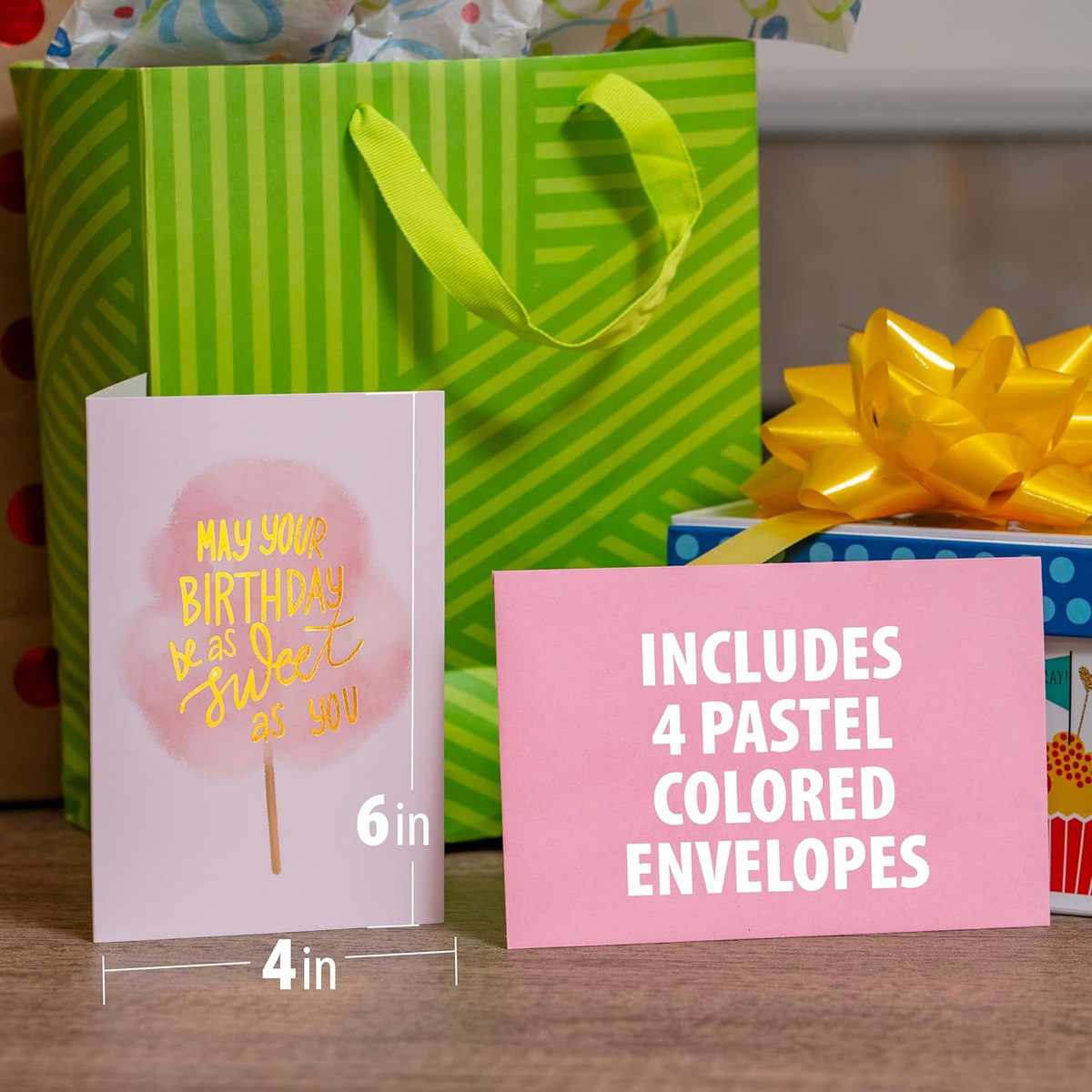 Unomor Birthday Cards With Gold Embellishments - 24 Assorted Greeting Cards With 26 Envelopes Set