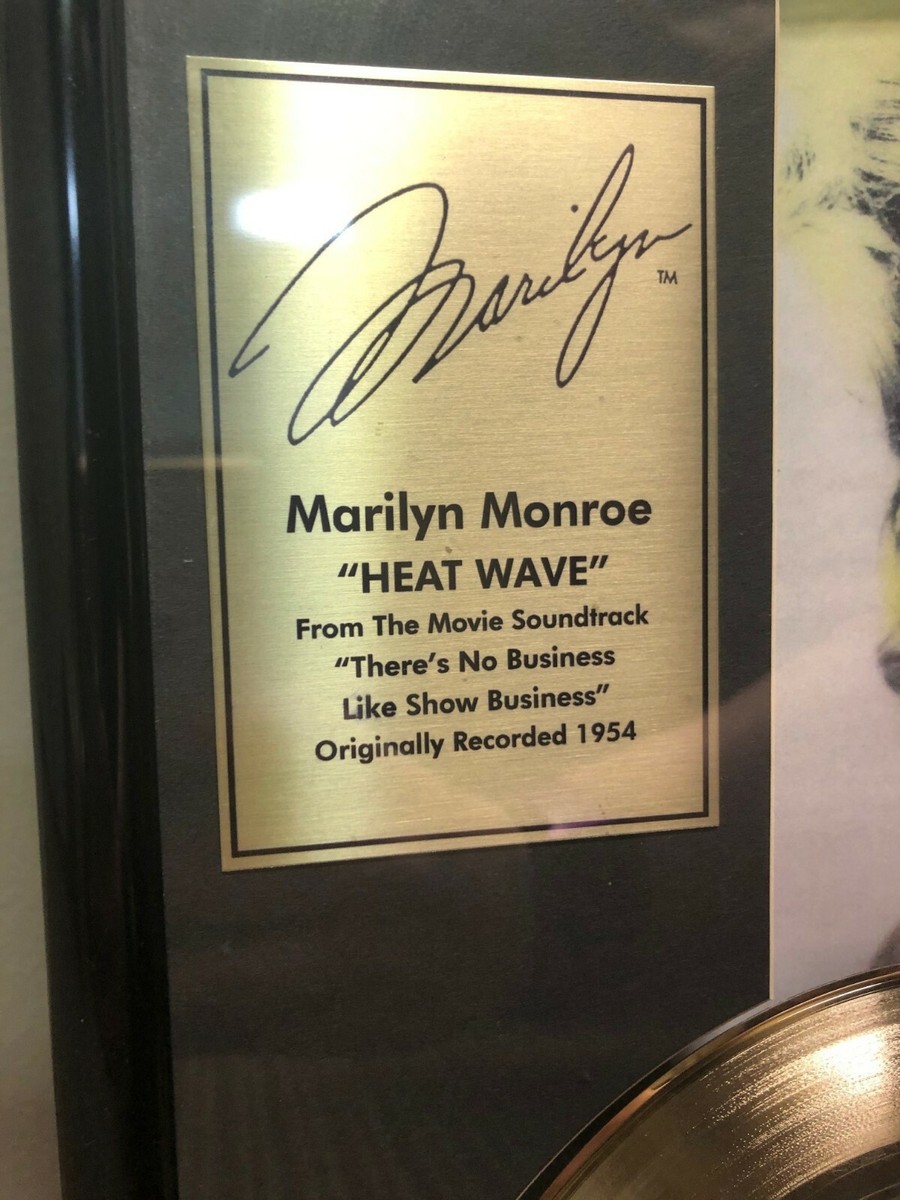 MARILYN MONROE Framed 24kt Gold Plated 45 RPM Record Heat