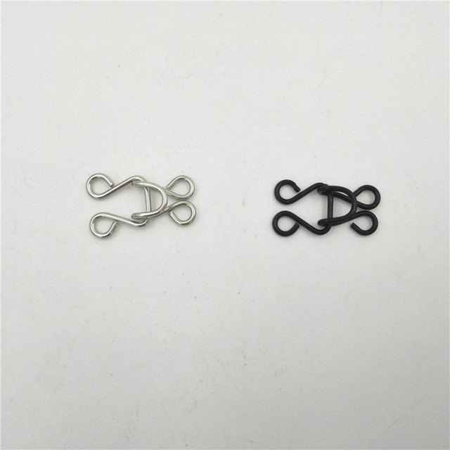20 Sets Copper Hook and Eye Fasteners for Dress Skirt Bra Sewing Silver