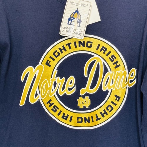NOS Vintage Majestic Notre Dame Football Pullover Crewneck T Shirt Mens Size M - Picture 7 of 13