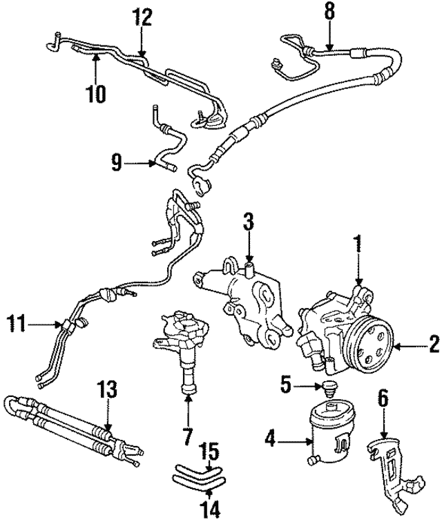 Honda OEM 9396 Preludepower Steering Pressure Hose 53713SS0A51 for