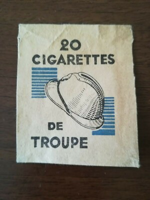 RITAGLIO PACCHETTO DI SIGARETTE ETICHETTA ORIGINALE - 20 CIGARETTES DE  TROUPE
