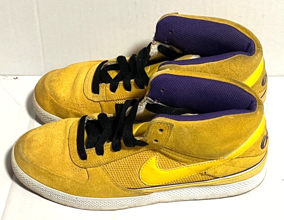 pasar por alto hacer los deberes Personalmente Nike 6.0 Mavrk Mid Lakers Color Yellow Purple White men&#039;s size 7 | eBay