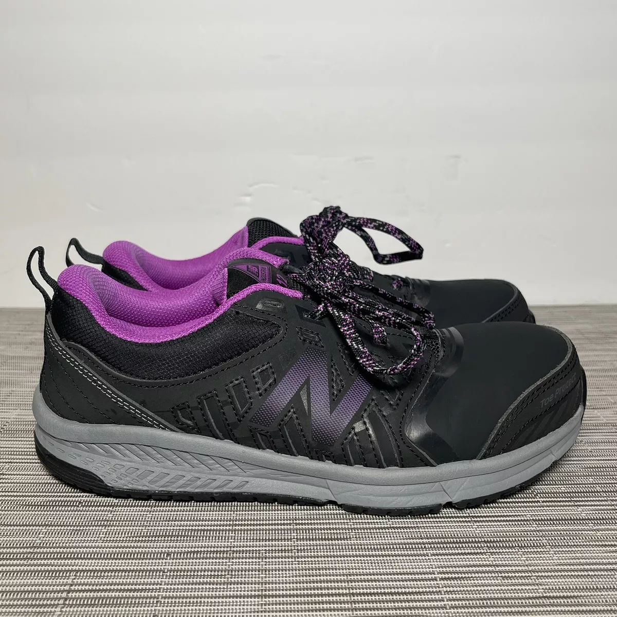 New Balance 412v1 Womens Size 6.5 Alloy Toe Industrial Work Shoe Black Purple