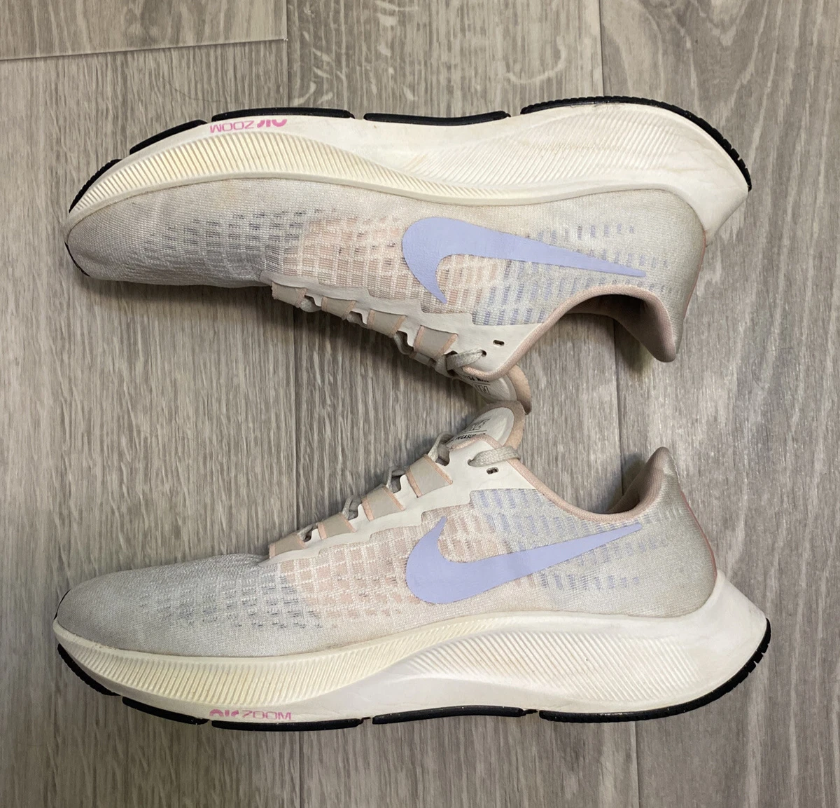 Nike Air Zoom Pegasus 37 Ivory/Ghost Running Shoes Sz 10 (BQ9647-102) NO  INSOLE | eBay
