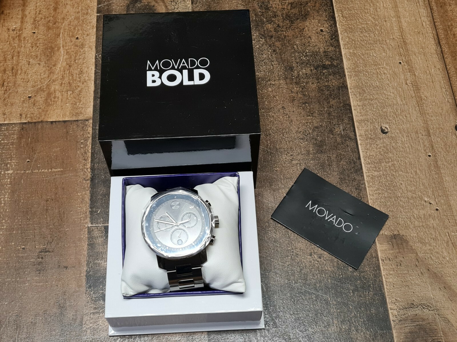 Movado Bold gray/blk Chronograph Mens Watch MB.01.1.34.6344 NEW 