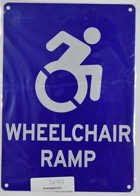 Wheelchair RAMP Sign (Aluminium Reflective,Rust Free, Blue 7x10)...-REF24-1027