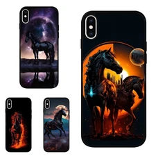 For Motorola Moto iPhone Google Pixel dark frisian horse Rugged Cover