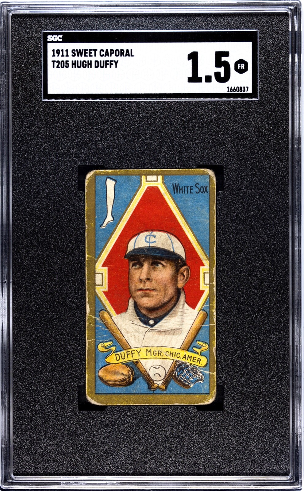 1911 T205 Gold Borders Hugh Duffy Chicago White Sox Piedmont - SGC 1.5 FR