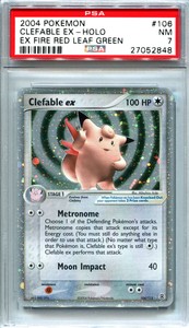 Details About Pokemon Psa 7 Nm Clefable Ex Fire Red Leaf Green Holo Secret Rare 106112