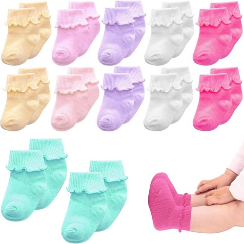 12 Pairs Preemie Socks Baby Girls Boys Premature Ruffle Socks Preemie