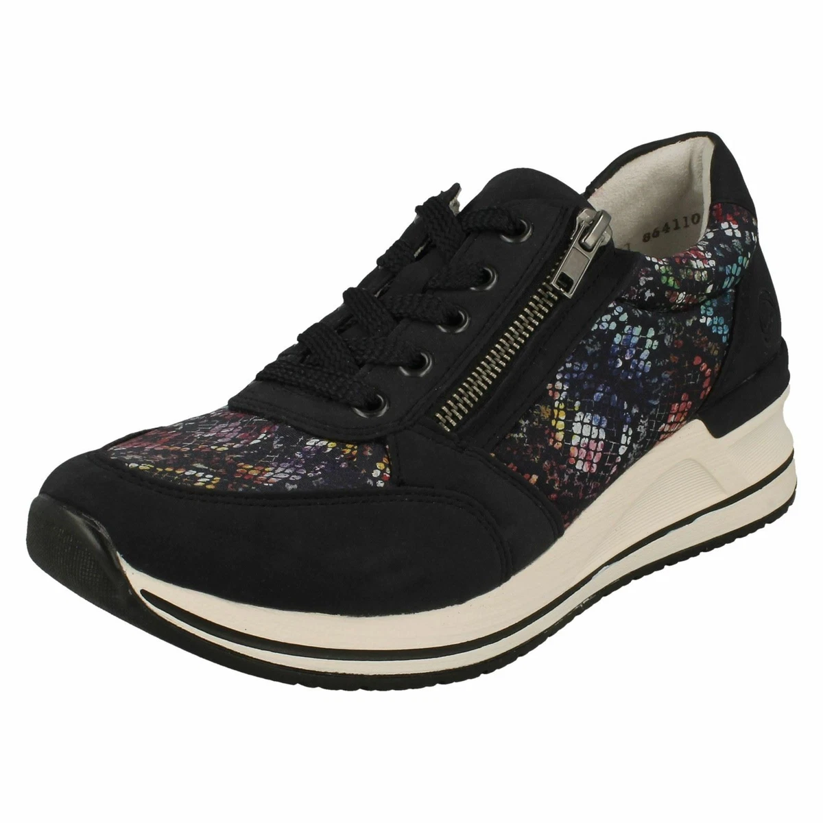 LADIES REMONTE SOFT LACE UP CASUAL WALKING SHOES WEDGE TRAINERS SIZE D3203