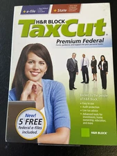 H&R Block Tax Cut Premium Federal + State 2008 Tax Year PC And Mac CD-ROM