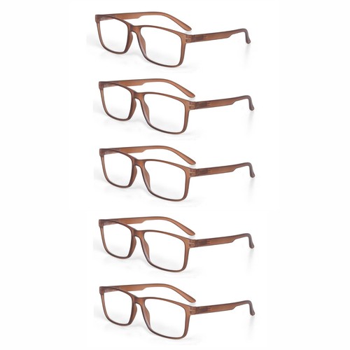 EYE ZOOM 5 Pack Rectangular Plastic Frame Reading Glasses for Men and Women - Picture 11 of 39
