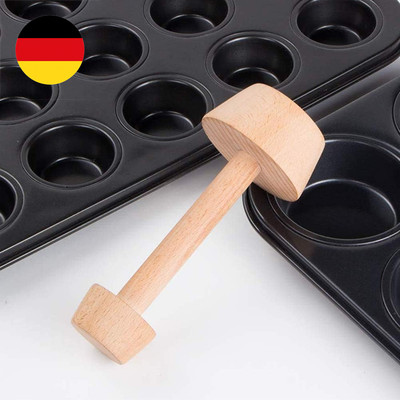 Holz Teigstampfer für Tart & Quiche   Beidseitiger Backstempel aus Buchenholz   