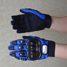 Blue Motorcycle Bicycle Glove Bike Cycling Riding Full Finger Gloves M-L-XL