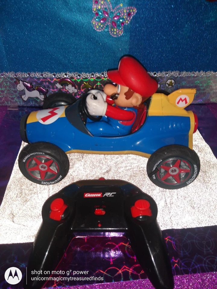 🦄Carrera RC "Mario Kart" Mach 8 Mario 1:18 Scale Cart Car 11" Toy! With Remote! - Image 3 of 4