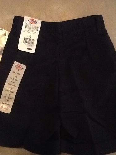 NWT Dickies Girls Shorts Size 7RG Plain Front Navy Blue - Picture 4 of 5