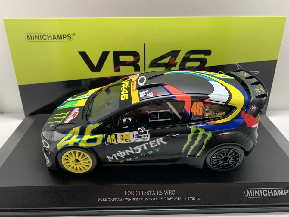 MINICHAMPS 1/18 VALENTINO ROSSI FORD FIESTA WRC RALLY MONZA SHOW 2012 DIECAST - Immagine 2 di 3