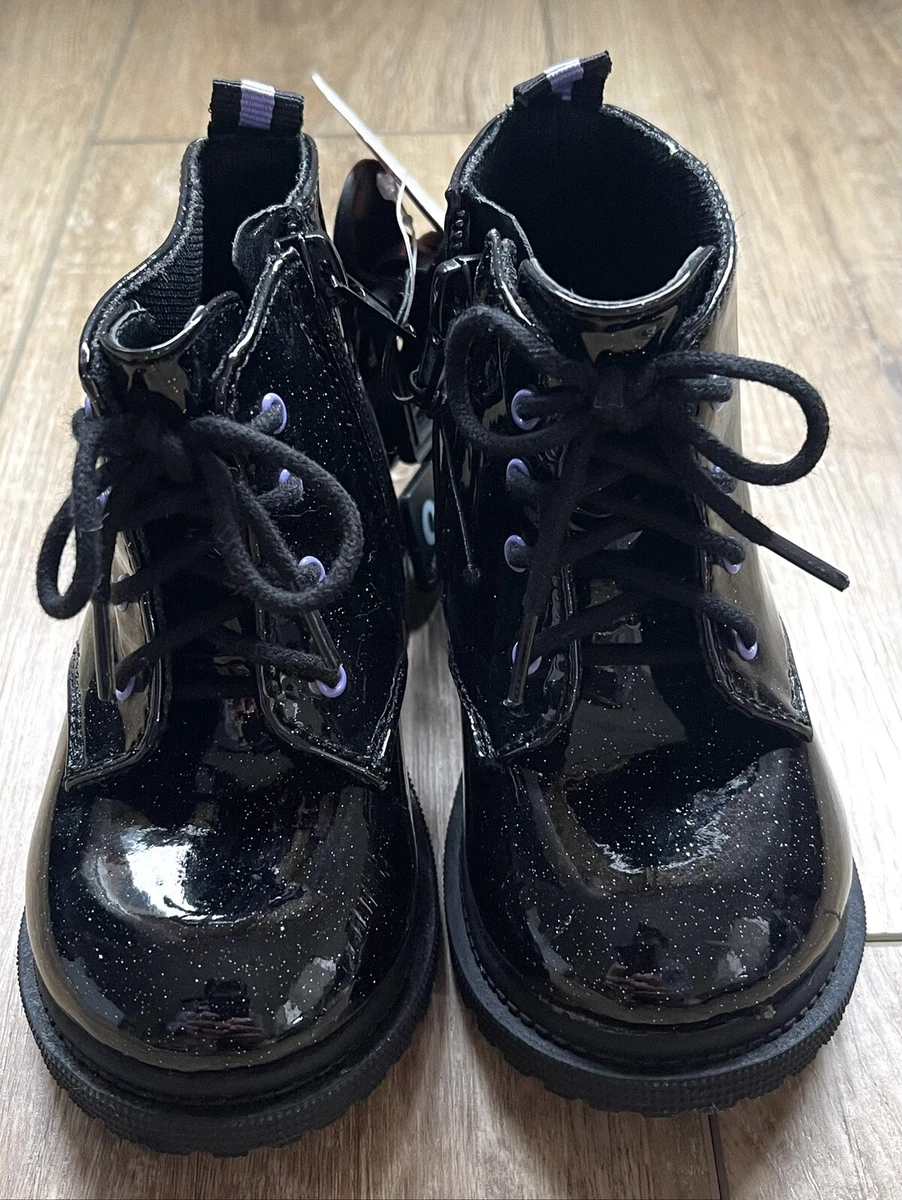 Super Nice Black Glitter girls combat boots size 6. NWT