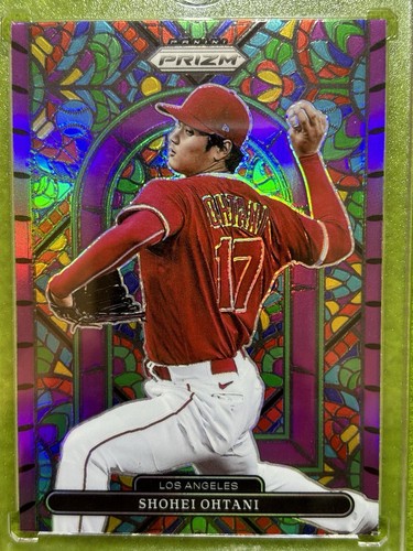 Shohei Ohtani VITRAL PÚRPURA PRIZM TARJETA ÁNGELES 2022 Panini Prizm DODGERS - Imagen 14 de 24